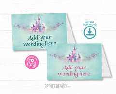 Princess Castle Party Food Tents, Editable Food Labels (Digital Download)