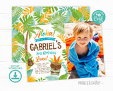 Luau Birthday Invitation with Photo, Editable Digital Invite