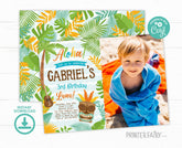 Editable Luau Birthday Invitation with Photo (Digital Invite)