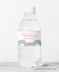 Editable Donut Birthday Water Bottle Labels, Sprinkles (Instant Download)