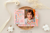 Groovy One 1st Birthday Invitation, 70s Hippie Daisy Photo (Digital Template)