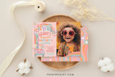 Two Groovy 2nd Birthday Invitation, Floral Daisy Rainbow (Digital Download)