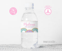 Editable Donut Birthday Water Bottle Labels, Sprinkles (Instant Download)