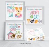 Cat Adoption Party Printables, Kitten Birthday Decor (Instant Download)