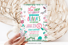 Bugs Birthday Invitation, Garden Party, EDITABLE (Digital Download)