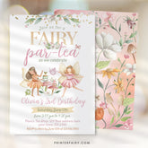 Editable Fairy Tea Party Birthday Invitation, Floral Garden (Digital)