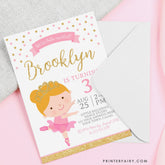Editable Ballerina Birthday Invitation, Tutu Dance Party (Instant Download)