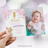 Ballerina Unicorn Birthday Invitation with Photo, EDITABLE (Digital Download)