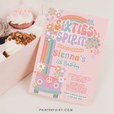 Groovy 6th Birthday Invitation, Sixties Rainbow Party (Digital Download)