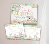 Koala Adoption Certificate & Sign, Birthday Party Decor (Digital Download)
