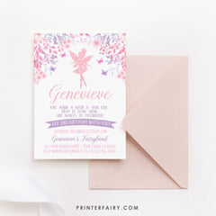 Editable Fairy Birthday Invitation, Floral Party (Digital Invite)