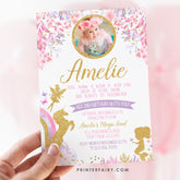 Fairy Unicorn and Mermaid with Photo EDITABLE Birthday Invitation Template, INSTANT DOWNLOAD