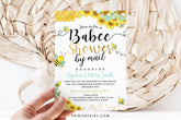 Bee Baby Shower by Mail Invitation, Sunflower Theme (Digital Download)