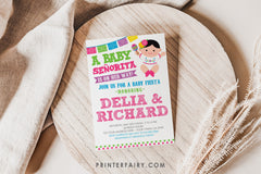 Fiesta Baby Shower Invitation, Little Señorita, Editable (Instant Download)