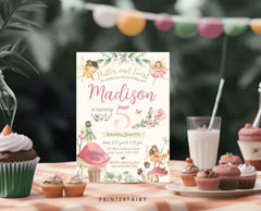 Editable Fairy Birthday Invitation: Floral Fall Party (Instant Download)