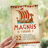 Editable Viking Boat Birthday Invitation (Digital Download)