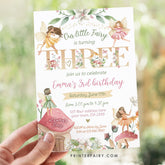 Editable Fairytale Birthday Invitation, Autumn Floral Party (Digital Item)