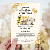Retirement Party Invitation, "Una Nueva Aventura Comienza", Invitación de Jubilación, Fiesta de Retiro, Spanish, Español, Editable in Corjl