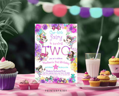 Fairy 2nd Birthday Invitation, Editable Fairies Theme (Digital Download)