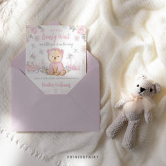 Winter Wonderland Teddy Bear Baby Shower Invitation (Digital Download)