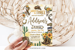 Wild West Birthday Invitation: Cowgirl, Horse, Editable Corjl (Digital)