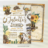 Cowgirl Birthday Invitation, Wild West Rodeo (Instant Download)