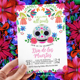 Editable Day of the Dead Invitation, Sugar Skull Fiesta (Digital)