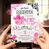 Disco Cowgirl 1st Birthday Invitation, Editable Party Invite (Digital Download)