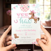 Disco Cowgirl Birthday Invitation, Horse Party, Editable (Digital Download)