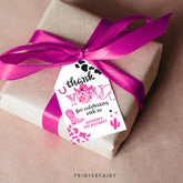 Editable Disco Cowgirl Favor Tags, Rhinestone Theme (Instant Download)