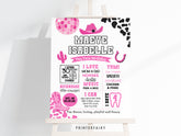 Disco Cowgirl First Birthday Milestones Board, Editable Prints (Digital Download)