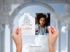Princess Castle Photo Birthday Invitation, Fairytale Party (Instant Download)