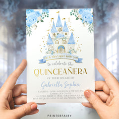 Princess Cinderella Quinceañera Invitation Template (Instant Download)