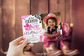 Disco Cowgirl 1st Birthday Photo Invitation, Editable Party Invite (Digital Download)