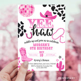 Editable Disco Cowgirl Birthday Invitation, Rhinestone Theme (Digital)
