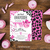 Disco Cowgirl 2nd Birthday Invitation, Editable Party Invite (Digital Download)