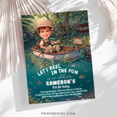Editable Fishing Birthday Invitation with Photo (Digital Download)