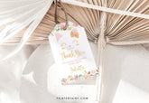 Floral Kitty Birthday Favor Tags, Printable Thank You (INSTANT DOWNLOAD)