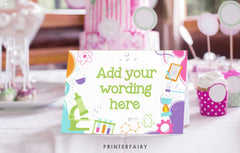 Editable Science Birthday Party Food Tents (Digital Download)
