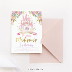 Editable Princess Castle Birthday Invitation (Digital Download)