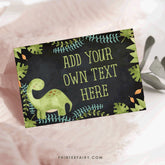 Dinosaur Food Tents, Editable Birthday Place Cards (INSTANT DOWNLOAD)