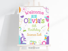 Editable Science Birthday Welcome Sign (Digital Download)