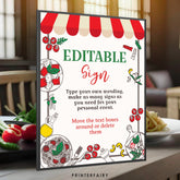 Italian Birthday Party Sign, Editable Printable Decor (Instant Download)
