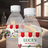 Italian Birthday Party Water Bottle Label, Personalized Printable (Digital Item)