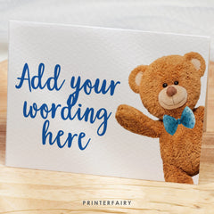 Editable Bear Birthday Party Food Tents, Teddy Bear Labels (Digital Download)