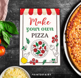 Make Your Own Pizza Sign, Trattoria Menu (Digital Download)
