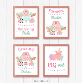Farm Birthday Party Games, Cute Animals, Pink Barnyard Decor (Digital Download)
