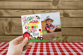 Farm Animals Birthday Invitation with Photo, Editable Template (Digital Download)