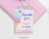Ice Cream Birthday Favor Tags, Editable INSTANT DOWNLOAD