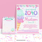 Ice Cream Birthday Time Capsule, EDITABLE (Digital Download)